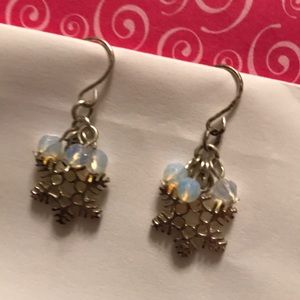 Snowflake earrings dangly
